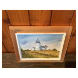 Framed Lighthouse Coastal Painting – Dot Jerna’s Lighthouse Gallery, Massachusetts