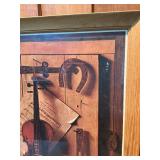 Framed Violin Still Life Print – Rustic Musical Instruments Wall Art