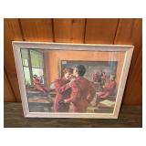 Vintage School Band Classroom Print – Norman Rockwell Style – Framed