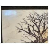 Framed Pheasant Hunting Scene Print – Black & White Wildlife Artwork – Signed & Numbered