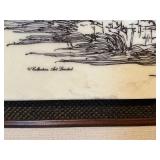 Framed Pheasant Hunting Scene Print – Black & White Wildlife Artwork – Signed & Numbered