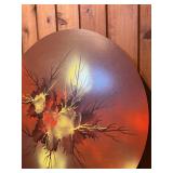 Signed Abstract Round Panel Painting – Mid-Century Modern Style – “Mancini”