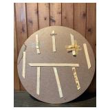 Signed Abstract Round Panel Painting – Mid-Century Modern Style – “Mancini”