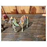 Vintage Hand-Carved Wooden Camel & Caravan Figurine Lot – Miniature Animals