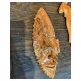 Vintage Hand-Carved Wooden Wall Art Lot – Masks, Figures & Folk Art Décor