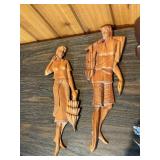 Vintage Hand-Carved Wooden Wall Art Lot – Masks, Figures & Folk Art Décor
