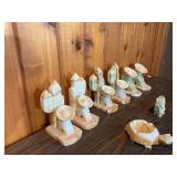 Vintage Carved Onyx Figurine Lot – Asian Figures, Turtle Dish & Stone Décor