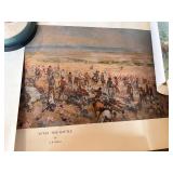 J.K. Ralston Western Art Prints – “After the Battle”-2count-Frontier Scenes – Large Lot