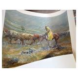 J.K. Ralston Western Art Prints – “After the Battle”-2count-Frontier Scenes – Large Lot