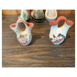 Southwestern Pottery Lot – Mini Vases & Decorative Bells – Native-Inspired Designs