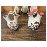 Southwestern Pottery Lot – Mini Vases & Decorative Bells – Native-Inspired Designs