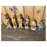 Vintage Hand-Carved Figurine Lot – Wood & Resin Characters, Musicians, Gnomes & Miniatures