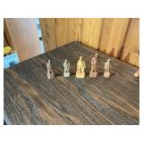 Vintage Hand-Carved Figurine Lot – Wood & Resin Characters, Musicians, Gnomes & Miniatures