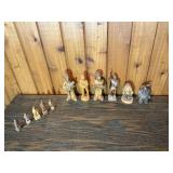 Vintage Hand-Carved Figurine Lot – Wood & Resin Characters, Musicians, Gnomes & Miniatures