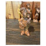 Vintage Hand-Carved Figurine Lot – Wood & Resin Characters, Musicians, Gnomes & Miniatures