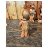 Vintage Hand-Carved Figurine Lot – Wood & Resin Characters, Musicians, Gnomes & Miniatures