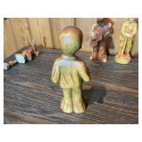 Vintage Hand-Carved Figurine Lot – Wood & Resin Characters, Musicians, Gnomes & Miniatures