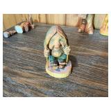 Vintage Hand-Carved Figurine Lot – Wood & Resin Characters, Musicians, Gnomes & Miniatures