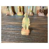 Vintage Hand-Carved Figurine Lot – Wood & Resin Characters, Musicians, Gnomes & Miniatures