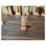 Vintage Hand-Carved Figurine Lot – Wood & Resin Characters, Musicians, Gnomes & Miniatures