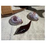 Nautical Wood Décor Lot – Hand Carved Whale, Boats, Shells & Folk Art Pieces