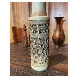 Vintage Mixed Decorative Lot – Wood Bowls, Mini Vases, Folk Art & Small Collectibles