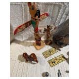 Tribal, Folk Art & Global Collectibles Lot – Carvings, Inlay, Music Box & Décor