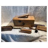 Vintage GE Shoe Polisher Kit w/ Brushes, Box & Polish Lot – Barber / Man Cave Decor