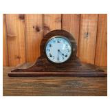 Vintage Wooden Mantel Clock – Mechanical Wind-Up, Key Wind, Chiming Movement