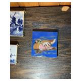 Vintage Delft Blue Tile Lot – Holland Windmills, Hand Painted, Made in Holland, Framed