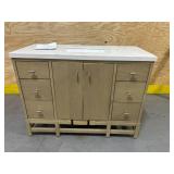 details by Becki Owens Margaret 48' Vanity, Quartz Top and Backsplash- (Please read description)