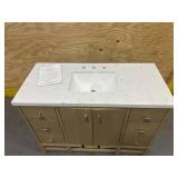 details by Becki Owens Margaret 48' Vanity, Quartz Top and Backsplash- (Please read description)