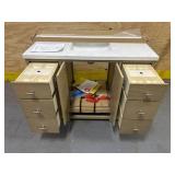 details by Becki Owens Margaret 48' Vanity, Quartz Top and Backsplash- (Please read description)