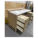 details by Becki Owens Margaret 48' Vanity, Quartz Top and Backsplash- (Please read description)