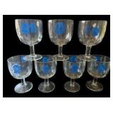 Set of Seven Vintage Pabst Blue Ribbon Beer Goblets