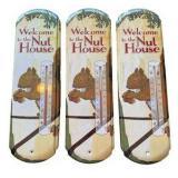 Three Metal Squirrel Themed Thermometers