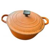 Vintage Le Creuset Flame Orange Cast Iron Dutch Oven