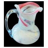 Pink & White Petite Swirl Art Glass Vase
