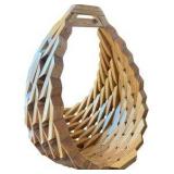 Geometric Wooden Block Art Basket