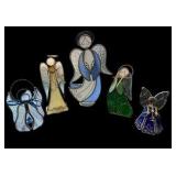 Five Stained Glass Angel Figures