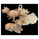 Vintage Ceramic Brown Cow Sugar, Creamer & Shaker Set