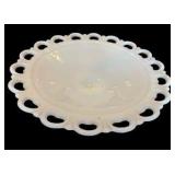 Vintage Milk Glass Lace Edge Footed Bowl