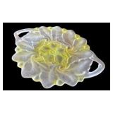 Vintage Indiana Frosted Glass & Green Wild Rose Depression Glass