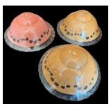 Three Vintage Art Deco Glass Ceiling Shades