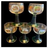 Vintage Emerald Green Beehive German Stemware