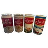 Vintage Old Milwaukee & Schmitt Sealed Beer Cans