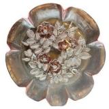 Vintage Mikasa Rosella Pink & Clear Glass Plate