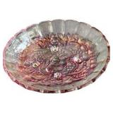 Pink Glass Platter Bowl