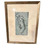 Vintage Male Sketch Framed Artwork
