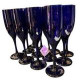 Set of 12 Cobalt Blue Drinking Flutes